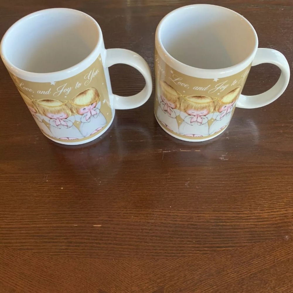 Vtg Hallmark "Peace Love And Joy” Coffee Mugs